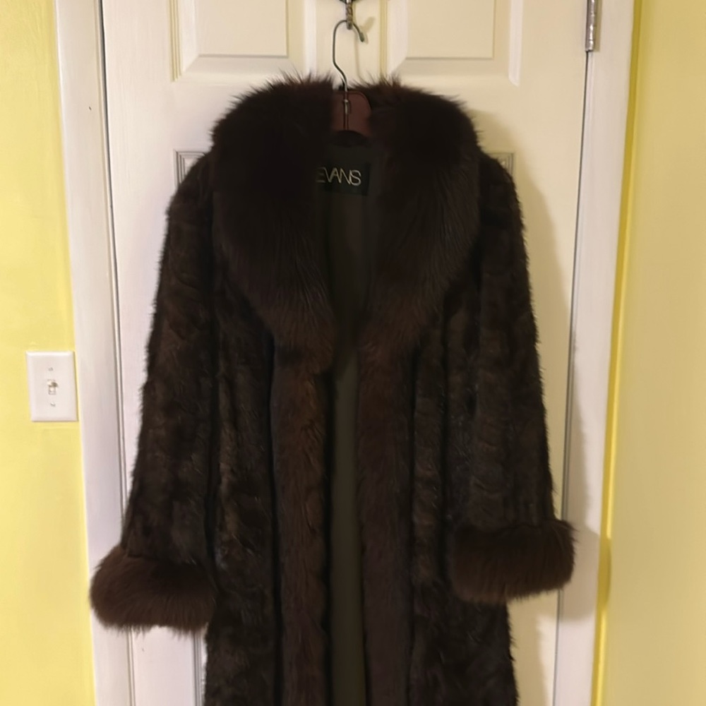 Full length Dark Brown Mink Coat/Fur Coat